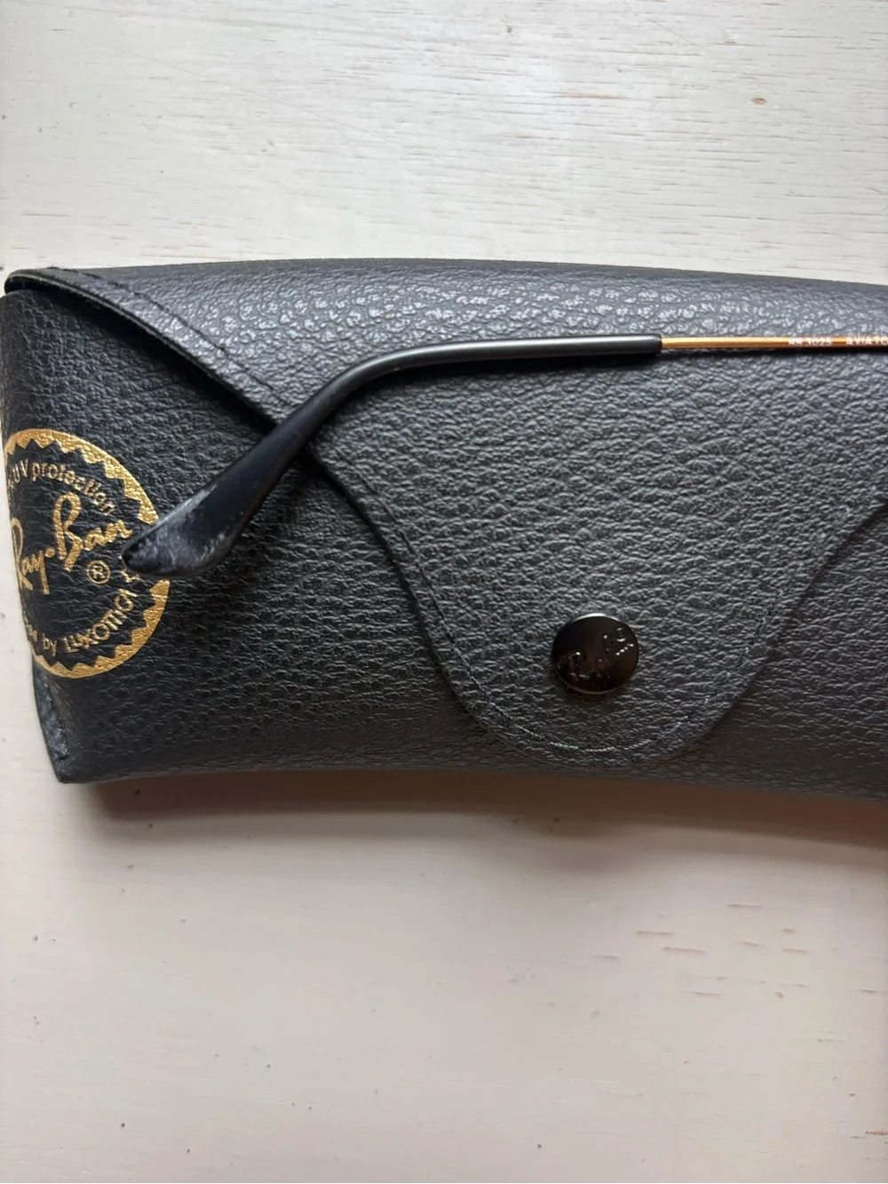 Ray-Ban Gold Frame Aviator Sunglasses with Black Lenses